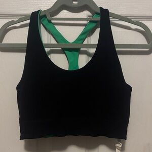 Fabletics Black and Green Sports Bra reversible M